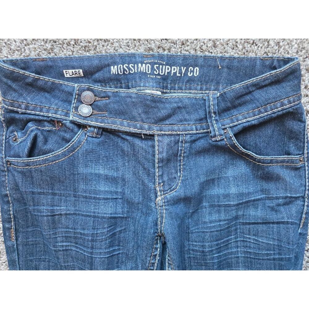 Mossimo Supply Co Flare Jeans Juniors 11 Dark Wash Low Rise Stretch Y2K Target - Picture 4 of 7